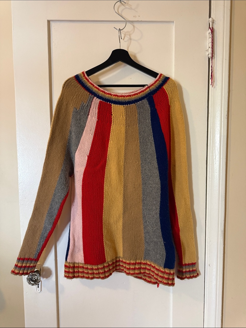 Multicolor Striped Women's Crewneck Sweater